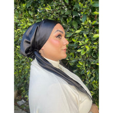 Luxe Satin Non-Slip Pretied - Black-pretieds-The Little Tichel Lady