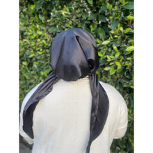 Luxe Satin Non-Slip Pretied - Black-pretieds-The Little Tichel Lady