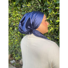 Luxe Satin Non-Slip Pretied - Navy-pretieds-The Little Tichel Lady