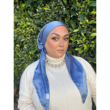 Luxe Satin Non-Slip Pretied - Blue-pretieds-The Little Tichel Lady