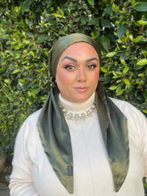 Luxe Satin Non-Slip Pretied - Olive-pretieds-The Little Tichel Lady