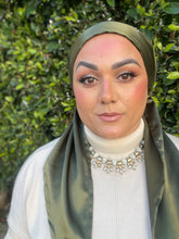 Luxe Satin Non-Slip Pretied - Olive-pretieds-The Little Tichel Lady