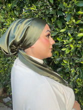 Luxe Satin Non-Slip Pretied - Olive-pretieds-The Little Tichel Lady