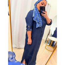 Cotton Denim Shirt Dress-dress-The Little Tichel Lady
