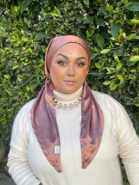 Luxe Satin Non-Slip Pretied - Rose Gold-pretieds-The Little Tichel Lady