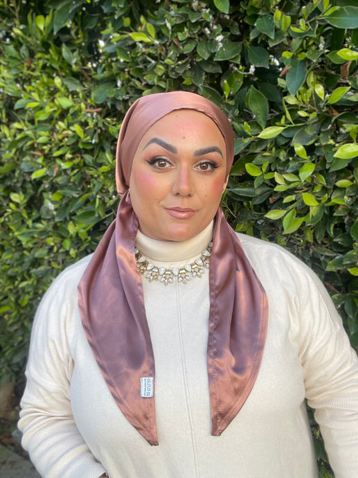 Luxe Satin Non-Slip Pretied - Rose Gold-pretieds-The Little Tichel Lady