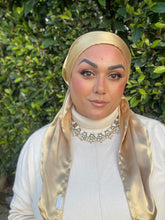 Luxe Satin Non-Slip Pretied - Gold-pretieds-The Little Tichel Lady