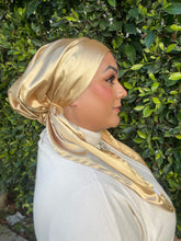 Luxe Satin Non-Slip Pretied - Gold-pretieds-The Little Tichel Lady