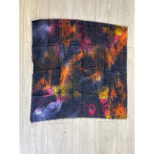 Tie Dye Turkish Cotton Textured Square - Navy/Multi-Squares-The Little Tichel Lady