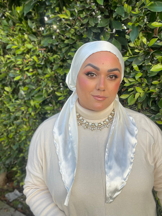 Luxe Satin Non-Slip Pretied - Cream-pretieds-The Little Tichel Lady