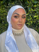 Luxe Satin Non-Slip Pretied - White-pretieds-The Little Tichel Lady