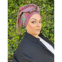 Israeli Pashmina Print Headwrap - Fuchsia-Long Wrap-The Little Tichel Lady