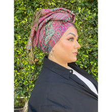 Israeli Pashmina Print Headwrap - Fuchsia-Long Wrap-The Little Tichel Lady