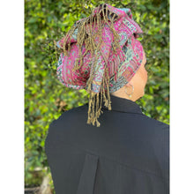 Israeli Pashmina Print Headwrap - Fuchsia-Long Wrap-The Little Tichel Lady