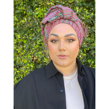 Israeli Pashmina Print Headwrap - Fuchsia-Long Wrap-The Little Tichel Lady