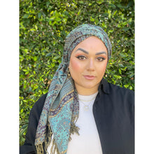 Israeli Pashmina Print Headwrap - Purple-Long Wrap-The Little Tichel Lady