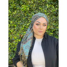 Israeli Pashmina Print Headwrap - Purple-Long Wrap-The Little Tichel Lady