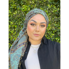 Israeli Pashmina Print Headwrap - Purple-Long Wrap-The Little Tichel Lady