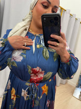 Chic Satin Print Midi Dress - Blue-dress-The Little Tichel Lady