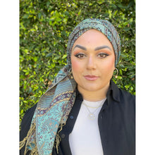 Israeli Pashmina Print Headwrap - Purple-Long Wrap-The Little Tichel Lady