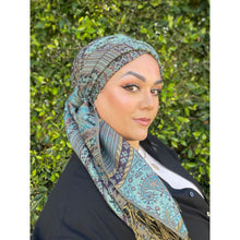 Israeli Pashmina Print Headwrap - Purple-Long Wrap-The Little Tichel Lady