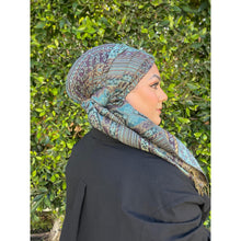 Israeli Pashmina Print Headwrap - Purple-Long Wrap-The Little Tichel Lady