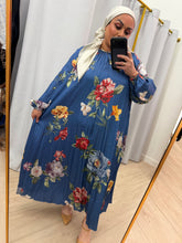 Chic Satin Print Midi Dress - Blue-dress-The Little Tichel Lady