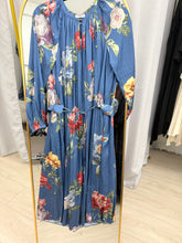 Chic Satin Print Midi Dress - Blue-dress-The Little Tichel Lady