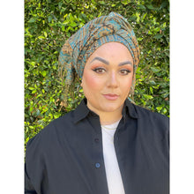 Israeli Pashmina Print Headwrap - Turquoise-Long Wrap-The Little Tichel Lady