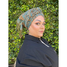 Israeli Pashmina Print Headwrap - Turquoise-Long Wrap-The Little Tichel Lady