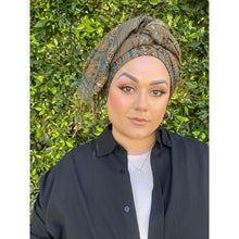 Israeli Pashmina Print Headwrap - Deep Green-Long Wrap-The Little Tichel Lady