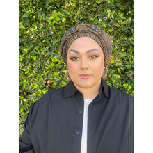 Israeli Pashmina Print Headwrap - Navy-Long Wrap-The Little Tichel Lady