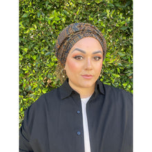 Israeli Pashmina Print Headwrap - Navy-Long Wrap-The Little Tichel Lady