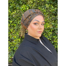 Israeli Pashmina Print Headwrap - Navy-Long Wrap-The Little Tichel Lady