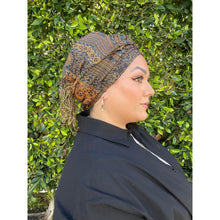 Israeli Pashmina Print Headwrap - Navy-Long Wrap-The Little Tichel Lady