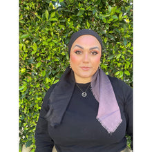 Ombre Cotton Square - Mauve/Black-Squares-The Little Tichel Lady