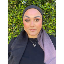 Ombre Cotton Square - Mauve/Black-Squares-The Little Tichel Lady