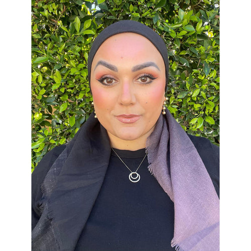 Ombre Cotton Square - Mauve/Black-Squares-The Little Tichel Lady