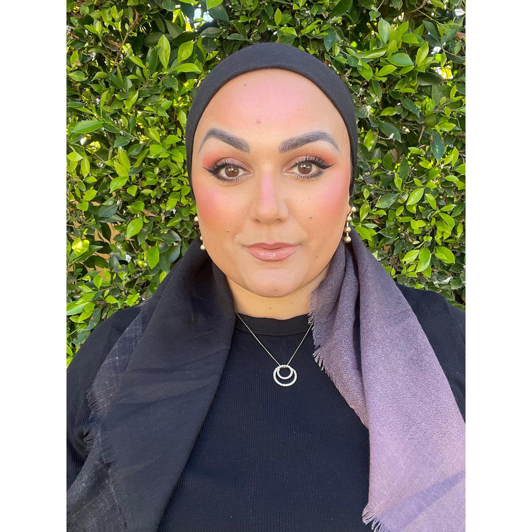 Ombre Cotton Square - Mauve/Black-Squares-The Little Tichel Lady