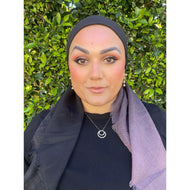 Ombre Cotton Square - Mauve/Black-Squares-The Little Tichel Lady