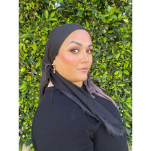 Ombre Cotton Square - Mauve/Black-Squares-The Little Tichel Lady