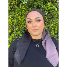 Ombre Cotton Square - Mauve/Black-Squares-The Little Tichel Lady