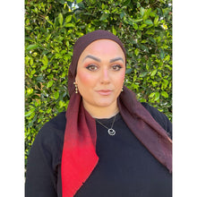 Ombre Cotton Square - Wine/Cherry-Squares-The Little Tichel Lady