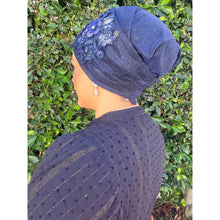 Elegant Slip-On Headcover - Navy Shimmer-Specialty Items-The Little Tichel Lady