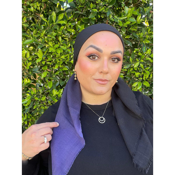 Ombre Cotton Square - Purple/Black-Squares-The Little Tichel Lady