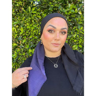 Ombre Cotton Square - Purple/Black-Squares-The Little Tichel Lady