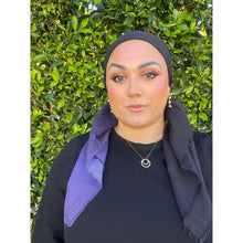 Ombre Cotton Square - Purple/Black-Squares-The Little Tichel Lady