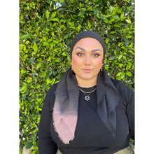 Ombre Cotton Square - Peach-Neutral/Black-Squares-The Little Tichel Lady