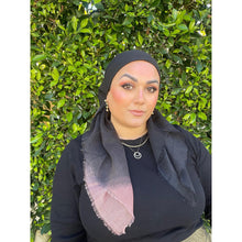 Ombre Cotton Square - Peach-Neutral/Black-Squares-The Little Tichel Lady