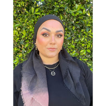 Ombre Cotton Square - Peach-Neutral/Black-Squares-The Little Tichel Lady